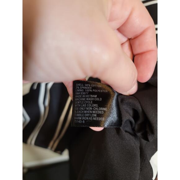 Worthington Mini Sheath Dress Sleeveless Side Zip Striped Black & White Size 14 - Picture 5 of 6